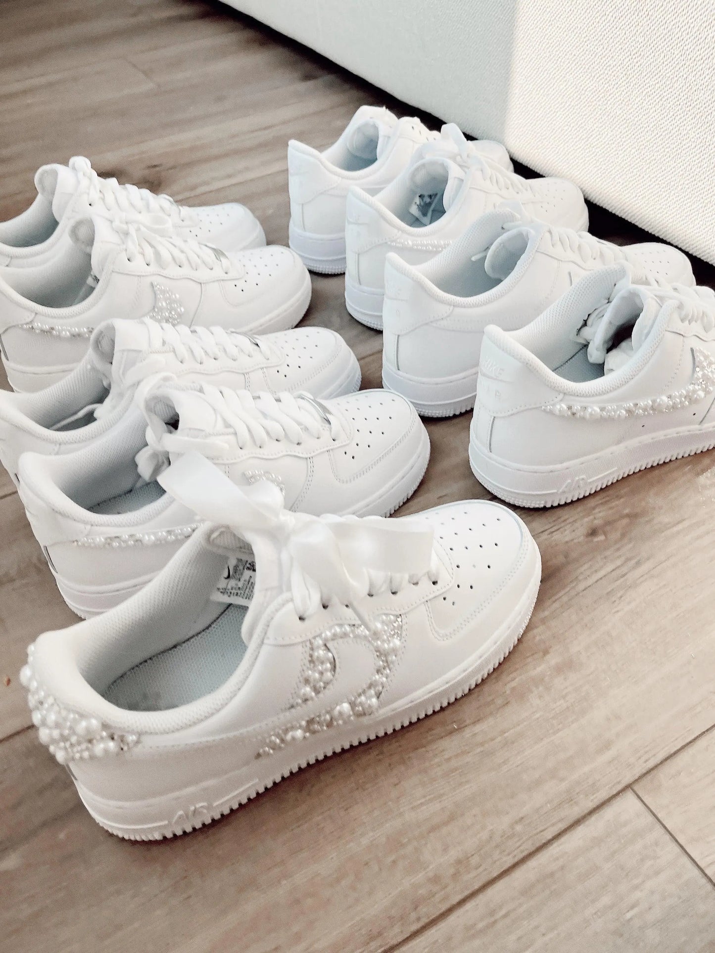 Personalized Bridal Sneakers – Pearl & Rhinestone Wedding