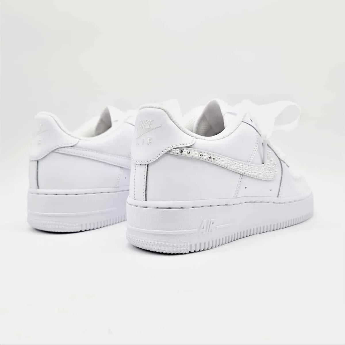 Custom Handmade Bridal Shoes β Pearl & Crystal Wedding Sneakers