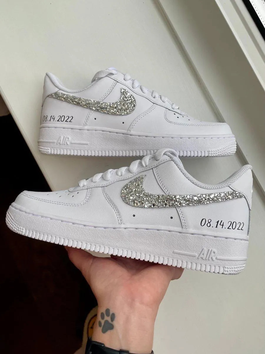Custom Bride Sneakers – Pearls & Rhinestones Wedding Shoes