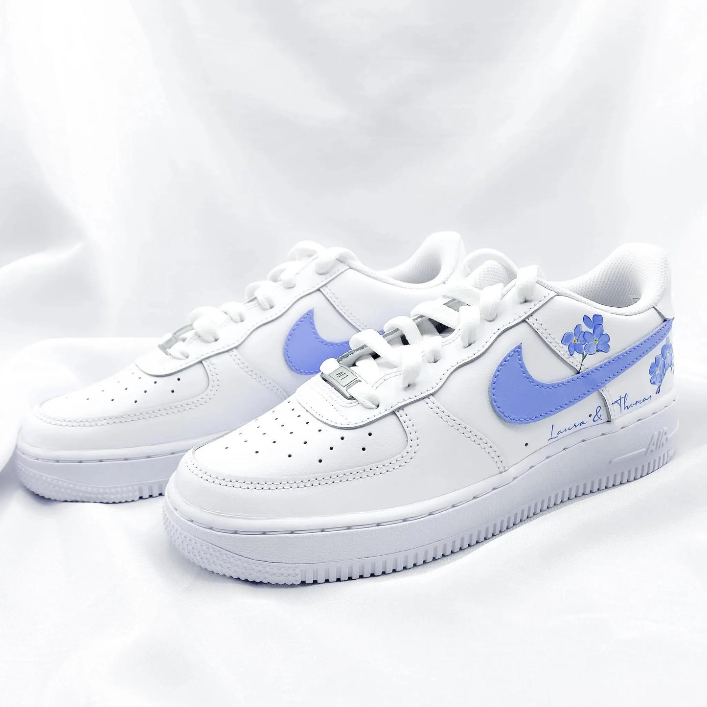 Custom Floral Sneakers β Pearl Detail Wedding Shoes
