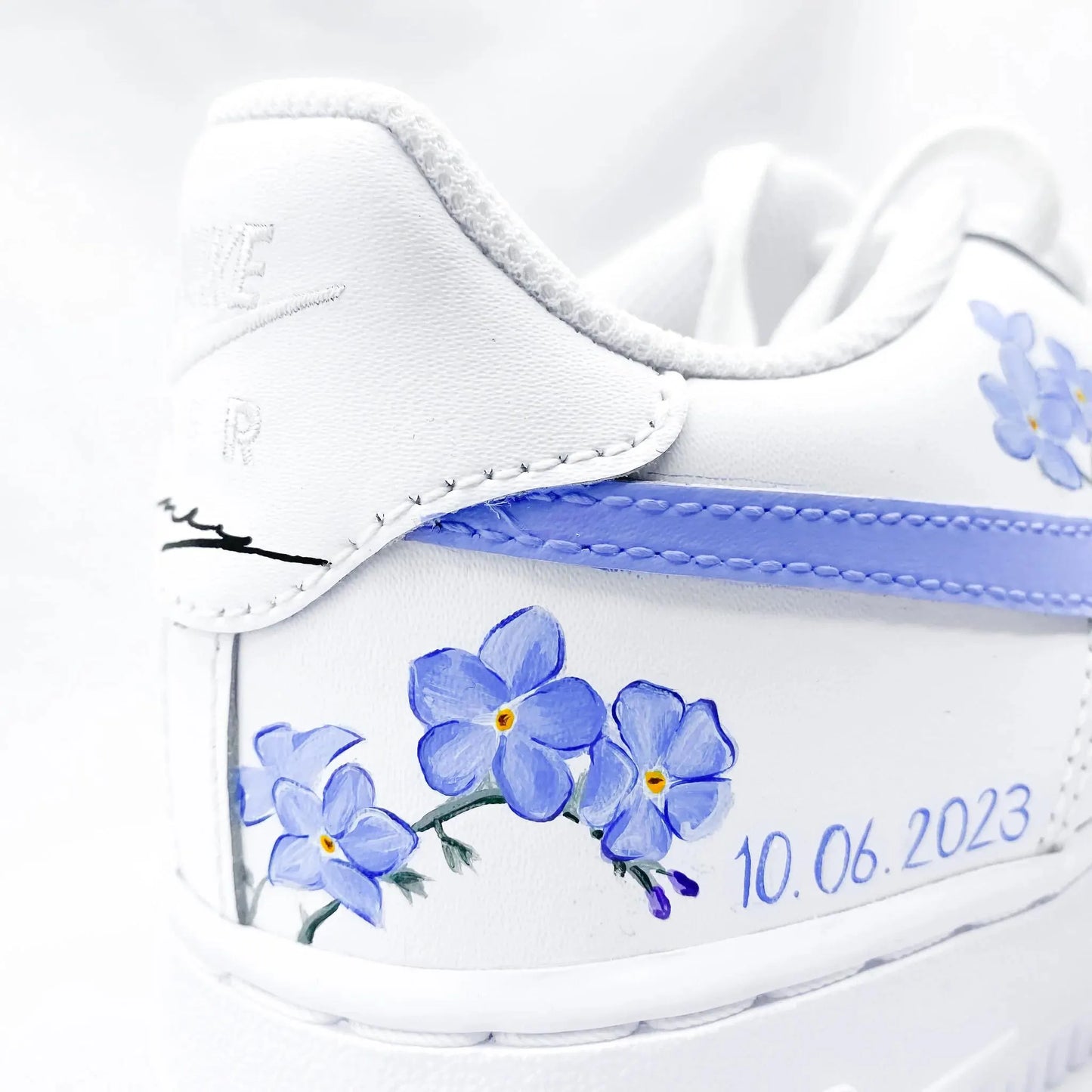 Custom Floral Sneakers β Pearl Detail Wedding Shoes