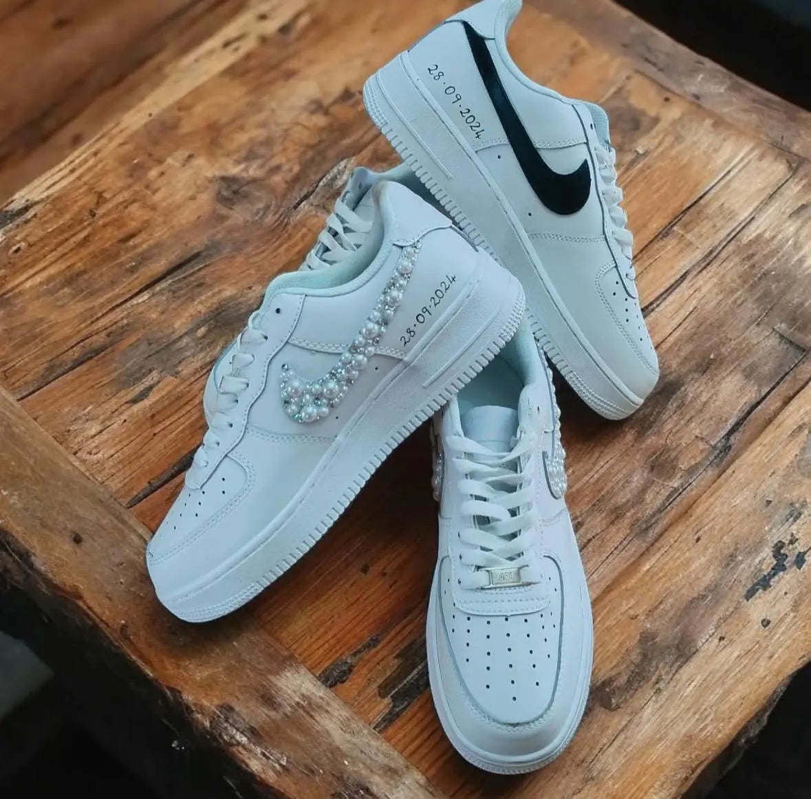 Custom Bride & Groom Sneakers β Personalized Wedding Shoes