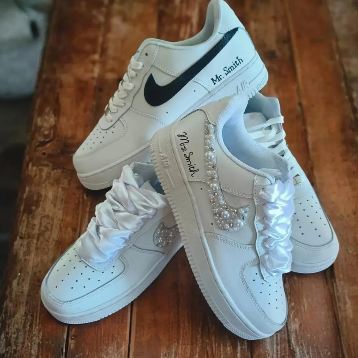 Custom Bride & Groom Sneakers β Personalized Wedding Shoes