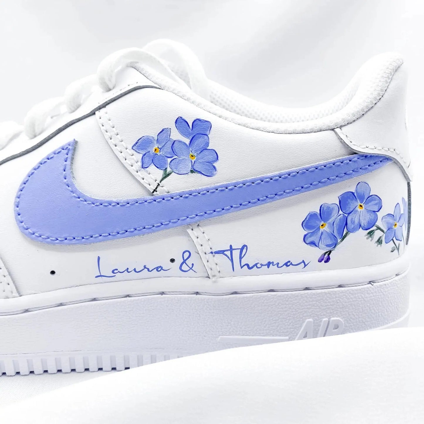 Custom Floral Sneakers – Pearl Detail Wedding Shoes