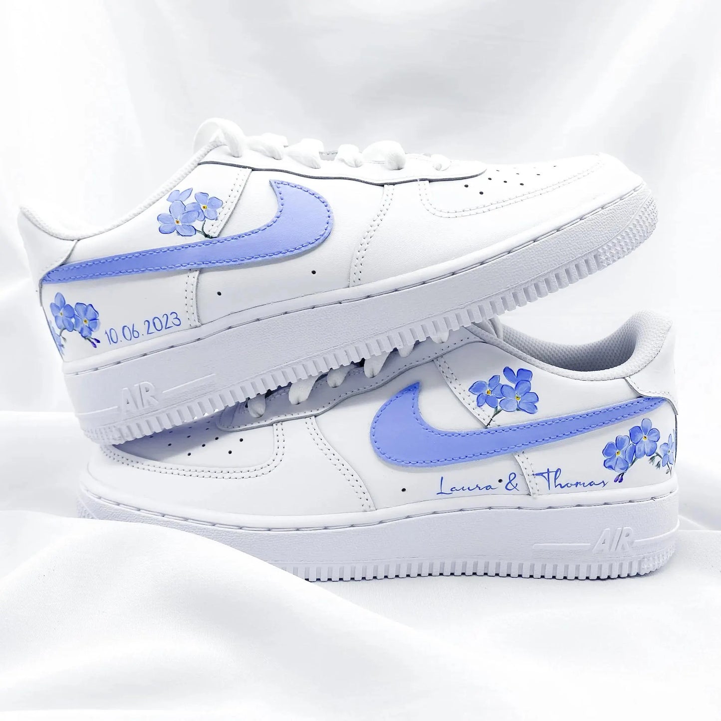 Custom Floral Sneakers – Pearl Detail Wedding Shoes