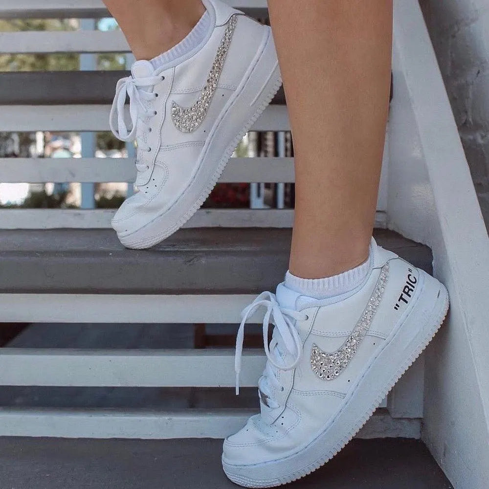 Custom Bride Sneakers – Pearls & Rhinestones Wedding Shoes